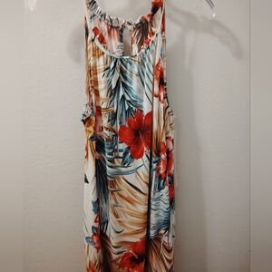 🦋Promesa Leaf Pattern Dress in Orange and Black